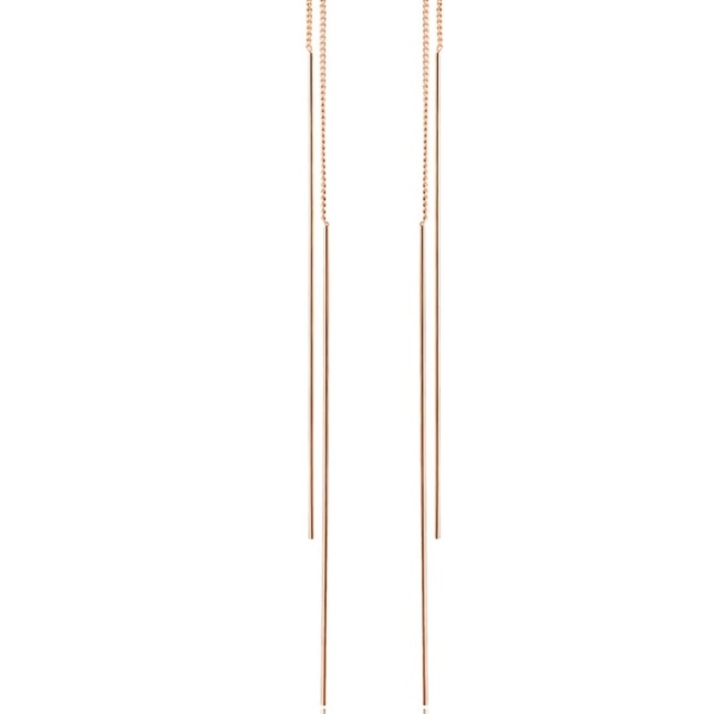 NEW!๐๐ROSE๐GOLD PLATED!๐๐DROP LINE THREADERS! - Picture 1 of 8